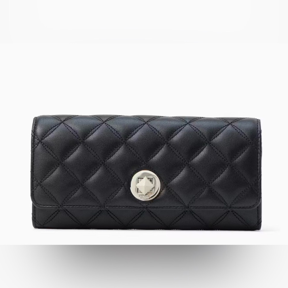 KATE SPADE NATALIA LARGE TYURN LOCK WALLET IN BLACK